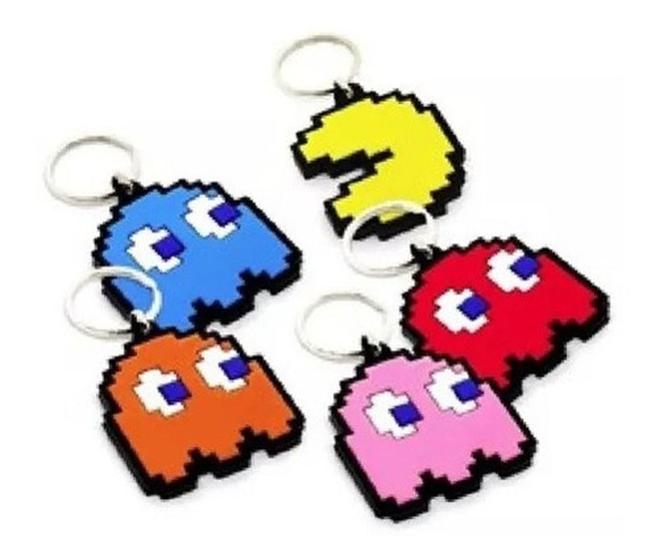 Imagem de Chaveiros Pac Man Emborrachados ( Kit Com 5)
