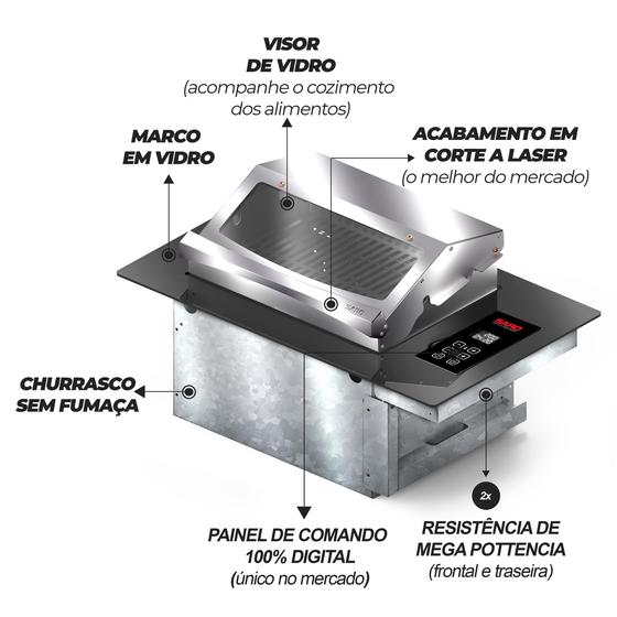 Imagem de CHED11 Assador Cooktop Eletrico Digital de embutir 70x48x30cm 127V