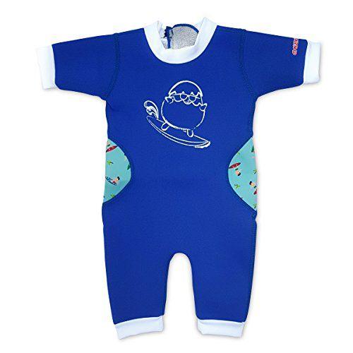 Imagem de Cheekaaboo bebê criança uma peça UPF50 neoprene traje de banho térmico para meninos e meninas, 6-12 meses, azul