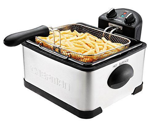 Imagem de Chefman XL Inox Fritadeira Timer, Temperatura Ajustável, Frango Frito, Camarão, Batata e +