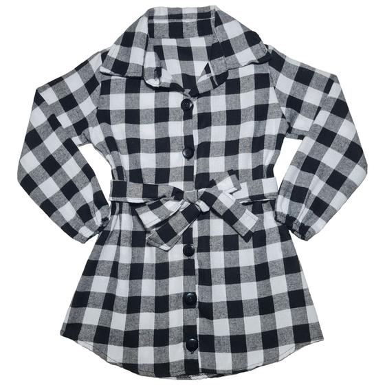 Imagem de Chemise Camisa Infantil Manga Longa Vestido Flanelado