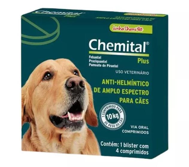 Imagem de Chemital Plus 4 Comprimidos P/ Cães - Vermífugo