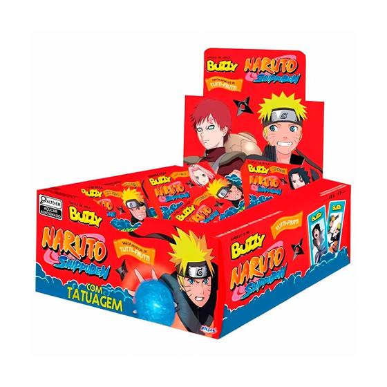 Imagem de Chicle de Bola Buzzy 360 g Tutti-Frutti Naruto Shippuden (Caixa c/ 90)