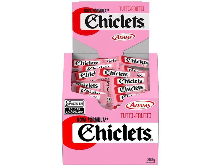 Imagem de Chiclete Adams Chiclets Tutti-Frutti - Display com 100 unidades de 2,8g