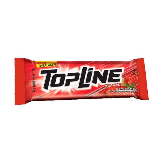 Imagem de Chiclete Arcor Topline Sabor Morango Sem Açúcar 6,7g