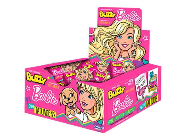 Imagem de Chiclete Barbie Buzzy Tutti Frutti C/ 100un 400g
