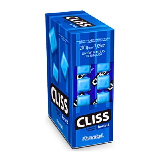 Imagem de Chiclete Cliss Cartela FLORESTAL 201g - 1cx c/ 12un