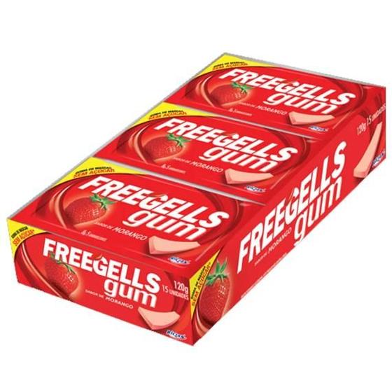 Imagem de Chiclete Freegells Gum Morango C15un