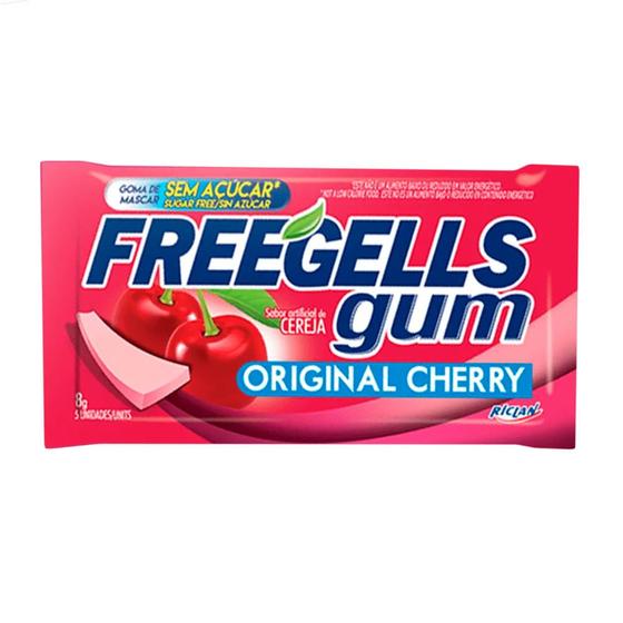 Imagem de Chiclete Freegells Gum Original Cherry Sem Açúcar 8g