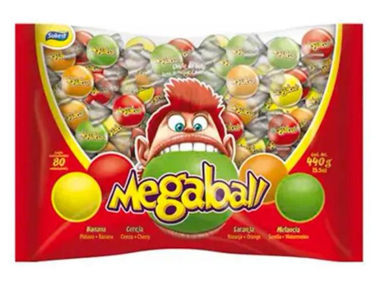 Imagem de Chiclete Megaball Sortido C/ 80 unid 440g
