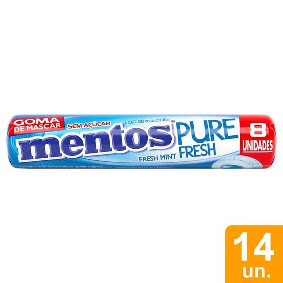 Imagem de Chiclete Mentos Pure Fresh Mint Stick 16g - Embalagem com 14 Unidades