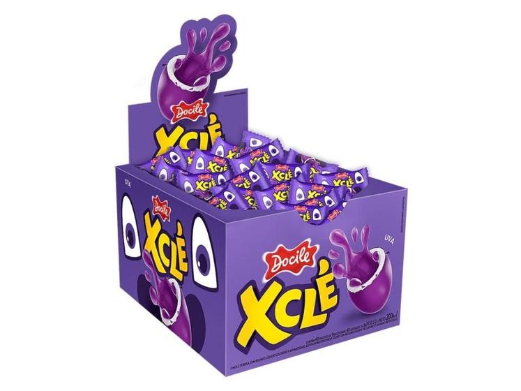 Imagem de Chiclete Recheado Xclé Uva C/ 40 Unid 180g