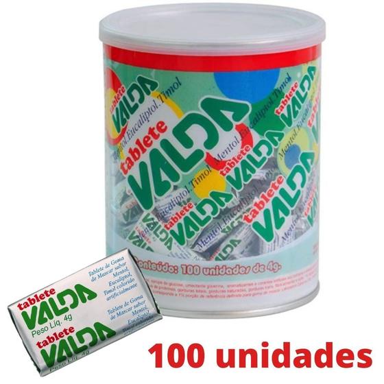 Chiclete Tablete Goma de Mascar Valda - Pote com 100 un Menor preço em Chiclete Tablete Goma de Mascar Valda - Pote com 100 un