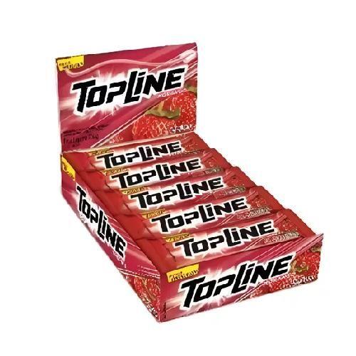 Imagem de Chiclete Topline Sabor Morango - Display com 20 UN