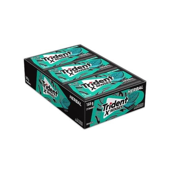 Imagem de Chiclete Trident Herbal Fresh sem Açúcar - Caixa com 21 Unidades