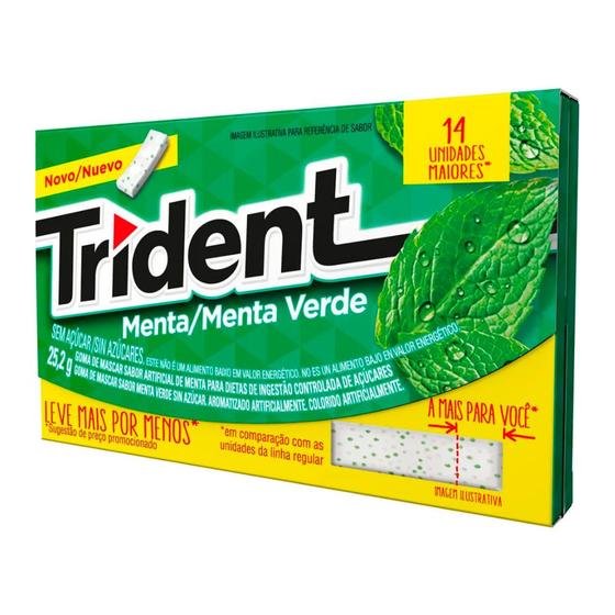 Imagem de Chiclete Trident Menta Sem Açúcar 14 Unidades Leve Mais por Menos