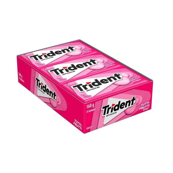 Imagem de Chiclete Trident Tutti Frutti Sem Açúcar 8g - Caixa com 21 Unidades