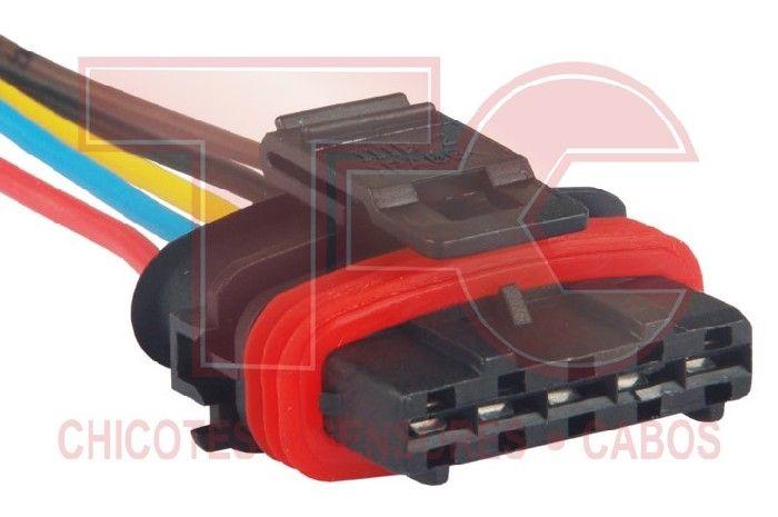 Imagem de Chicote 05 vias, da injeção eletrônica, aplicações diversas com terminais 2.8mm, porta fêmea 1051802