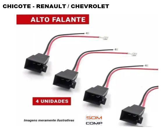 Imagem de Chicote Conector Plug Alto Falante Chevrolet Renault C/4 Unidades