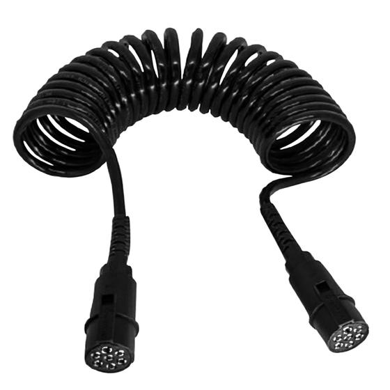 Imagem de Chicote Elétrico Espiral Cavalo/carreta 5,5 Mts 7 Fios Preto