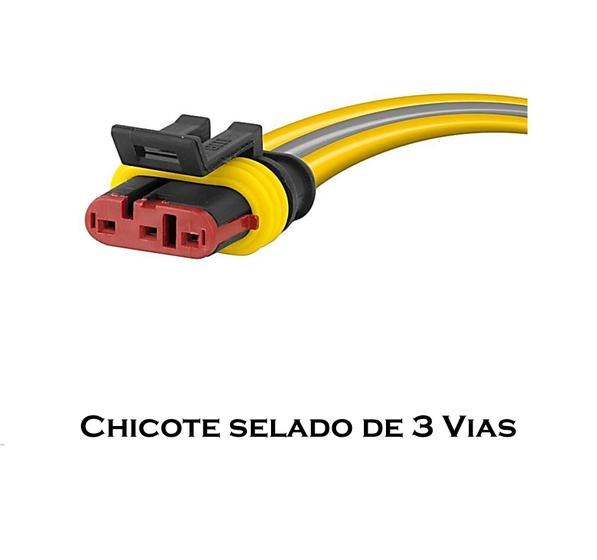 Imagem de Chicote para Lanterna Automóvel Caminhão Ônibus com Conector Selado de 3 Vias