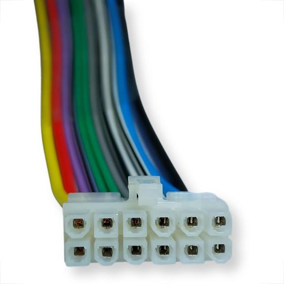 Imagem de Chicote para rádio fic fcd 2040 plug 12 vias conector macho instalação som automotivo para fêmea