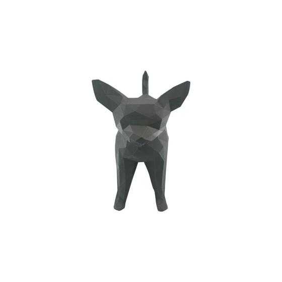 Imagem de Chihuahua Em Pé Low Poly Cachorro Pet Decoração 3D Preto