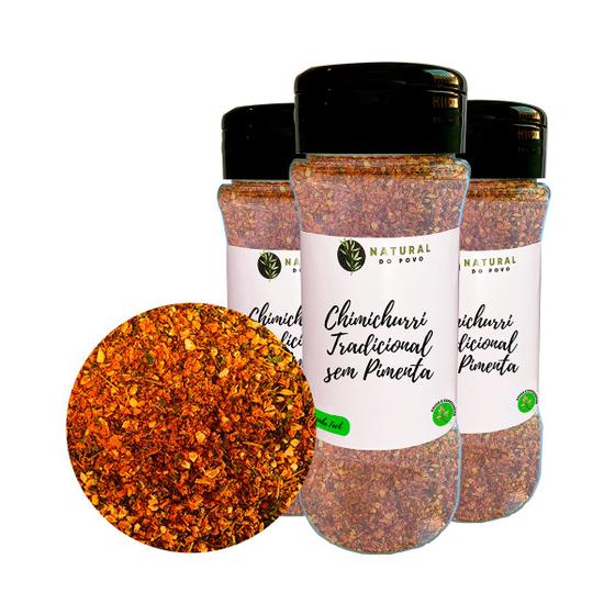 Imagem de Chimichurri Tradicional sem Pimenta Qualidade Superior  Importada Kit 3 Pote com Dosador 40g 