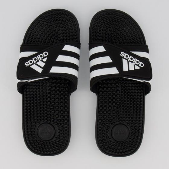 Chinelo Adidas Adissage Logo Preto e Branco Imagem de Chinelo Adidas Adissage Logo Preto e Branco