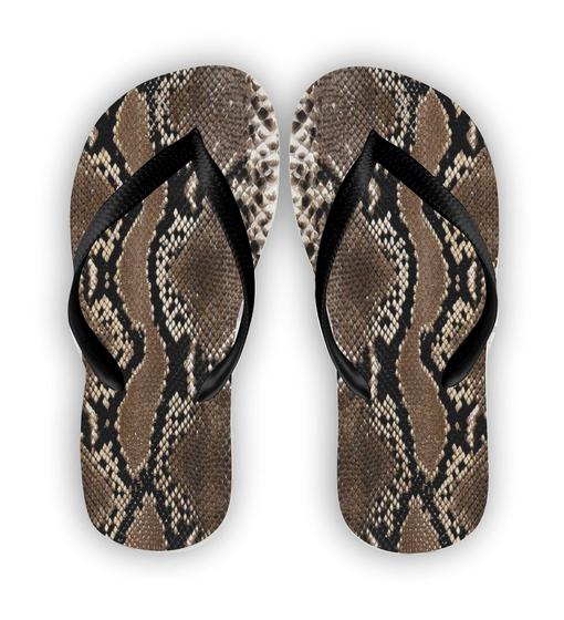 Imagem de Chinelo  Animal Print  Couro de Cobra