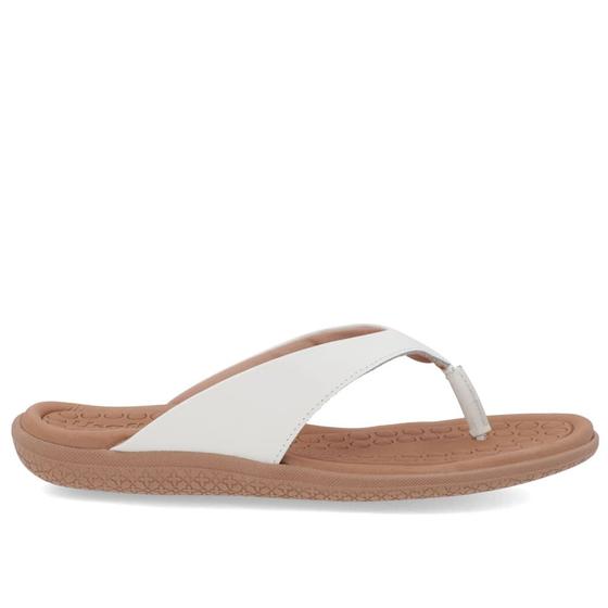 Imagem de Chinelo Básico Couro Branco Liso