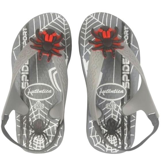 Imagem de Chinelo Bebê Infantil c/Elástico Spider Aranha Menino PVC Confortável