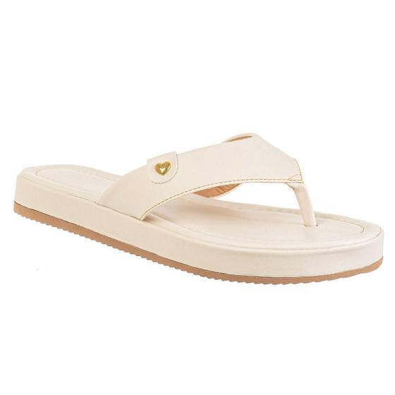 Imagem de Chinelo Branco Delicadinho Moda Feminina Lançamento Praia