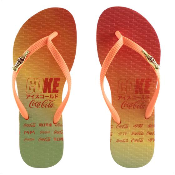 Imagem de Chinelo Coca Cola Coke Japan Laranja - Feminino