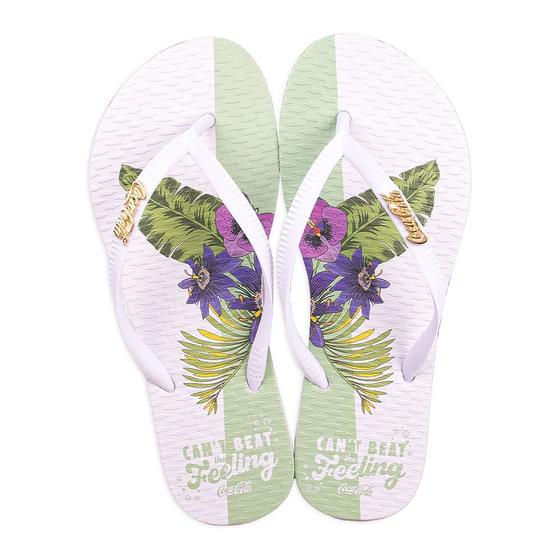 Imagem de Chinelo Coca Cola Minimal Florals Feminino Branco