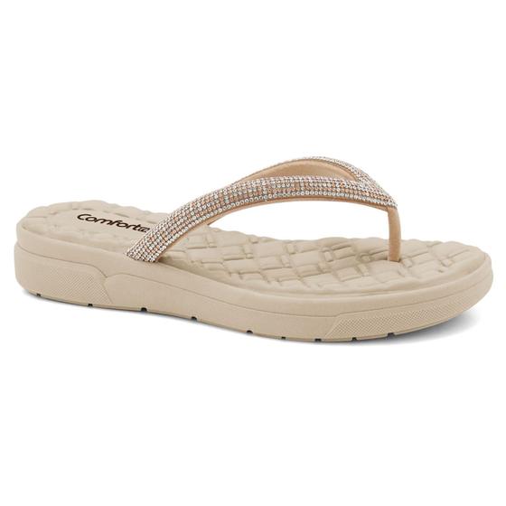 Imagem de Chinelo comfortflex feminino flatform com brilhos 24-42331