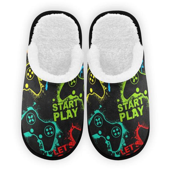 Imagem de Chinelo Confortável com Memory Foam - Design Colorido de Videogame