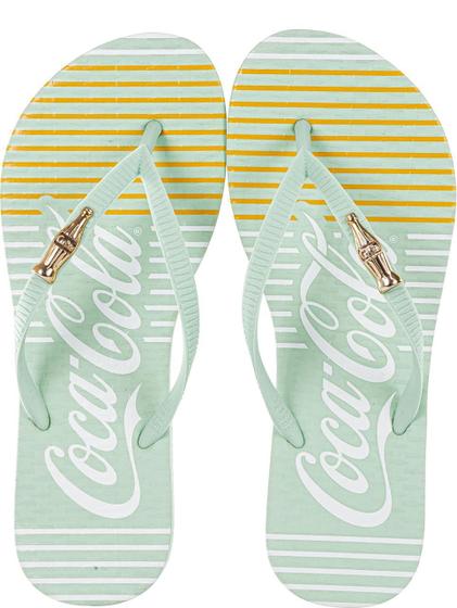 Imagem de Chinelo de dedo feminino coca cola lines cc4376 verde claro