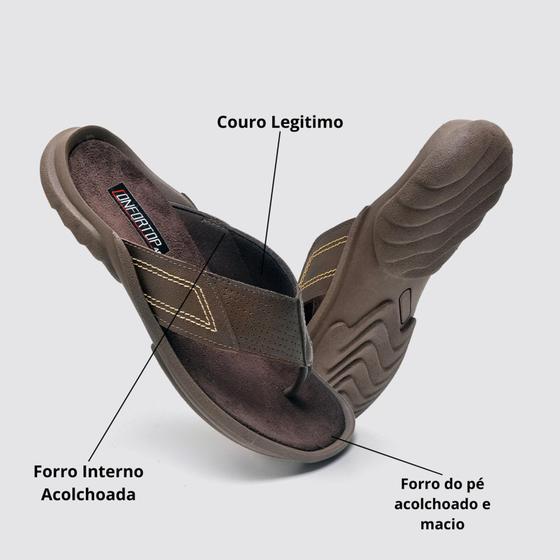 Imagem de Chinelo de Dedo Masculino em Couro