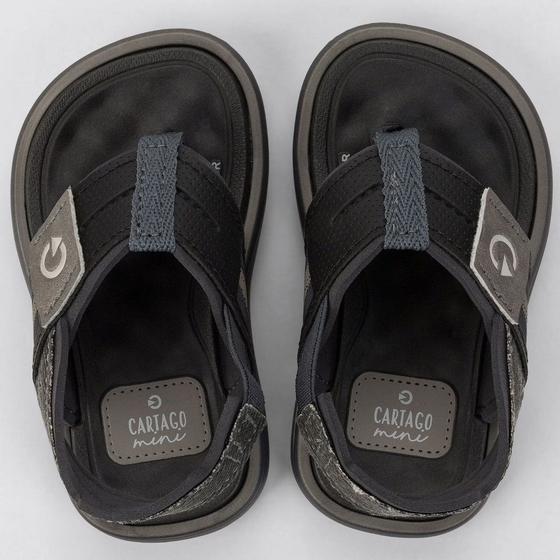 Imagem de Chinelo de Dedo Menino Cartago Mini II Cinza/Preto 12234