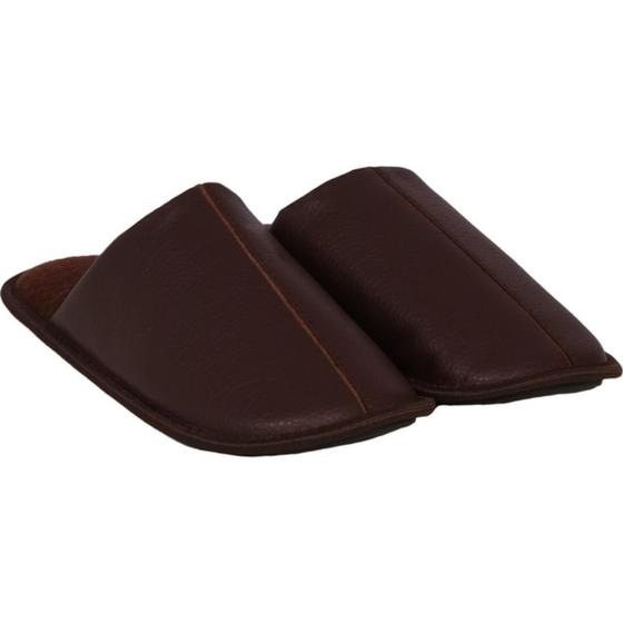 Imagem de Chinelo de inverno masculino Stuf-Pantufa masculino-Chinelo de quarto macio e peluciado Marron