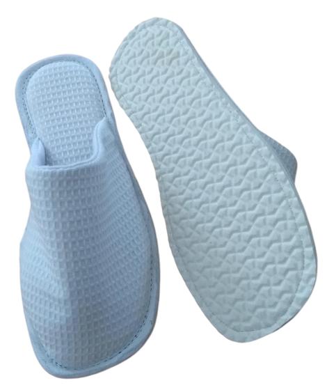 Imagem de Chinelo De Quarto Fechado Piquet Branco - Pantufas Fechado Piquet- Chinelo em Tecido (Temos Atacado)