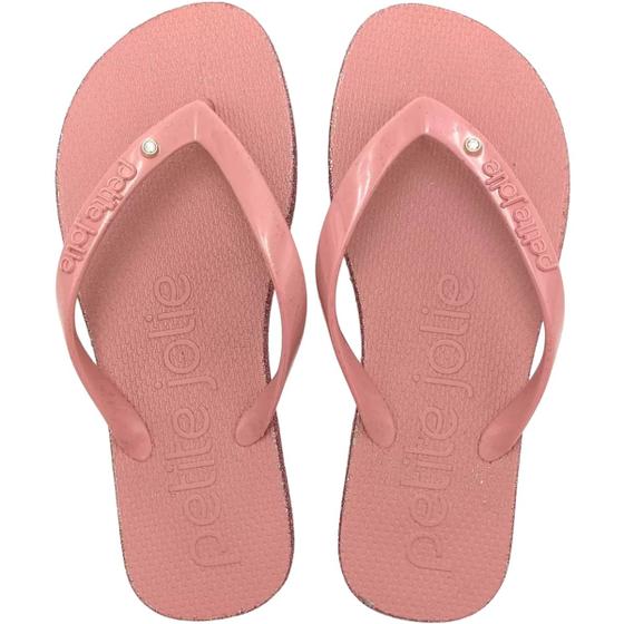 Imagem de Chinelo Dedo Feminino Casual Dia a Dia com Brilho Borracha Petite Jolie Pj6970