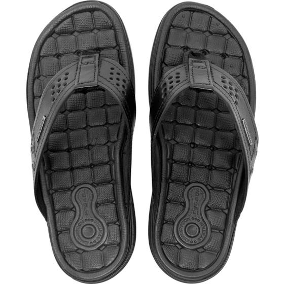 Imagem de Chinelo Dedo Masculino Casual Dia a Dia Passeio em Couro Amortech Ultra Conforto Pegada 131221