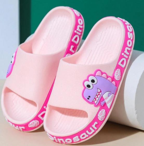 Imagem de Chinelo Dino Nuvem Infantil Slide Sandália Dinossauro Kids Moda Leve Macio