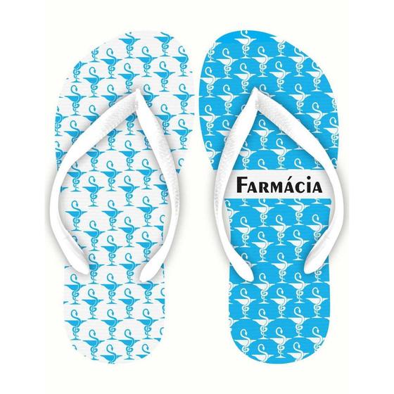 Imagem de Chinelo Farmácia Símbolos azul