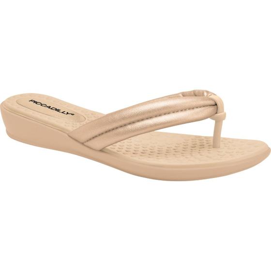 Imagem de Chinelo Feminino Camila Wide Fit Calce Perfeito Conforto 500324 Piccadilly Ouro Rosado