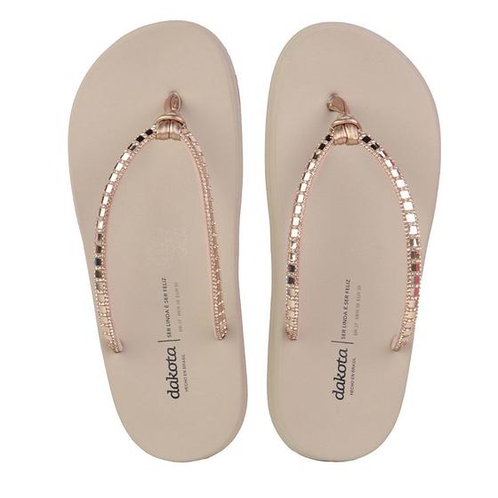 Imagem de Chinelo Feminino Dakota Flatform Strass Rose - Y7591