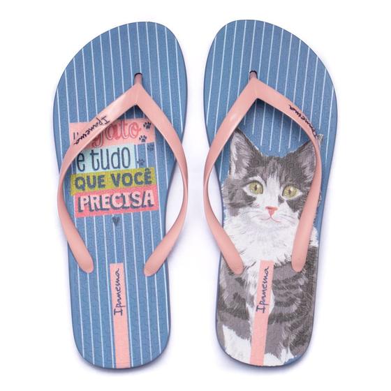 Imagem de Chinelo Feminino Grendene Ipanema Love Pets Azul/Rosa