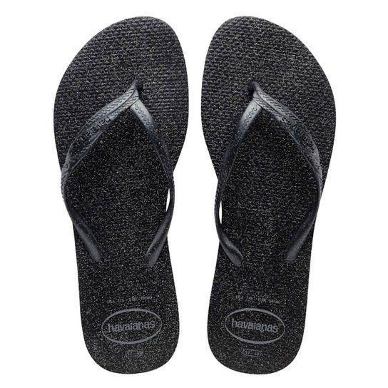 Imagem de Chinelo feminino havaianas fantasia gloss preto